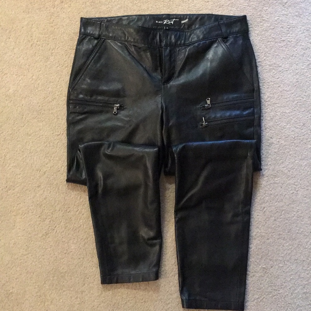 Black Rivet 100% Leather pants. Size 8